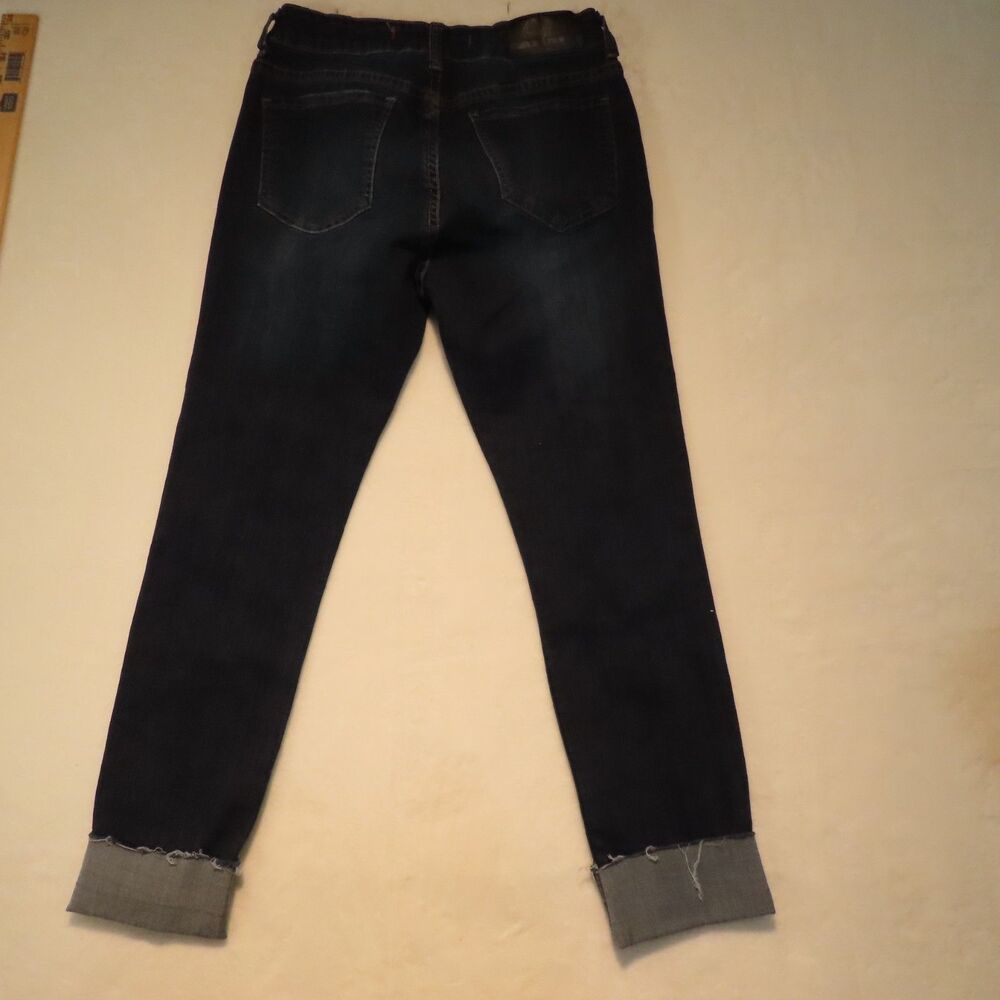 !iT Jeans Tiffany Skinny Ankle Women Size 6 Dark Wash Raw Cuffed Hem Denim Stret